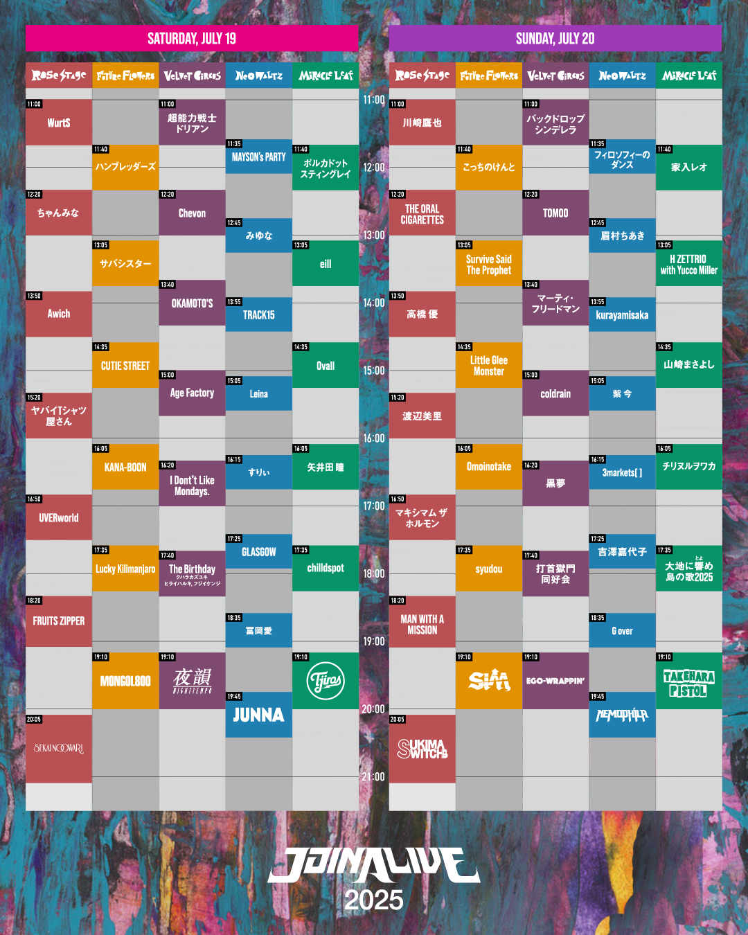 JOIN ALIVE 2025」タイムテーブル公開 - syudou official web site